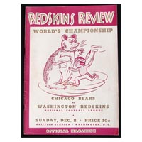 NFL Championship Chicago Bears Washington Redskins Program