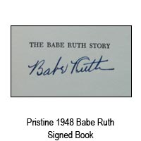 babe ruth autographed book
