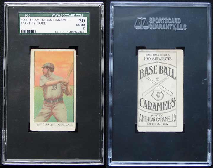1909 E90-1 Ty Cobb (Detroit Tigers) American Caramel Baseball Card – SGC 30