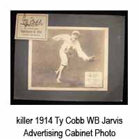 killer 1914 Ty Cobb WB Jarvis Advertising Cabinet Photo
